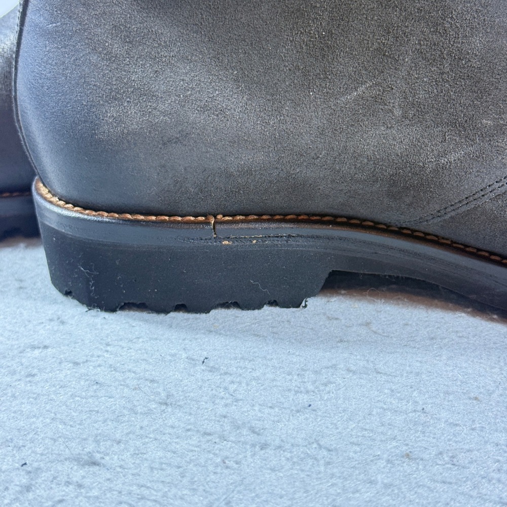 Paul Fredrick Men Grey Leather Chukka Boots Vibram Sole Made in Italy PFS210 8.5 - Picture 4 of 10